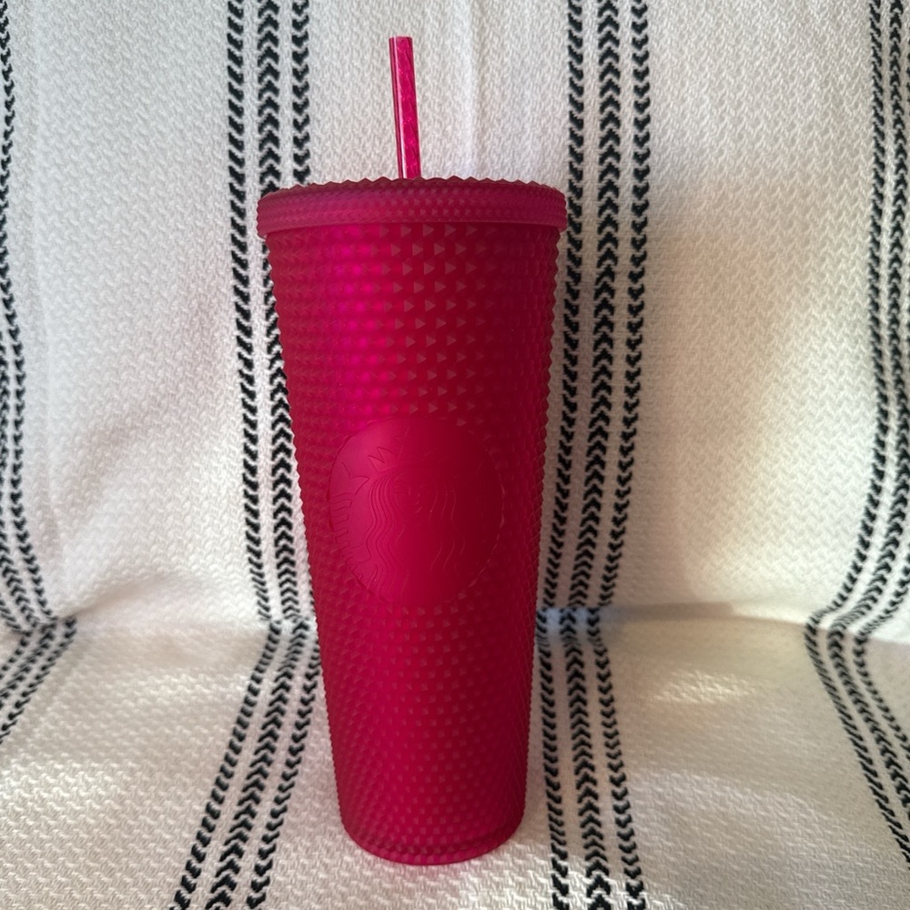 Starbucks Matte Pink Diamond Studded Tumbler 24oz Cold Cup NWOT